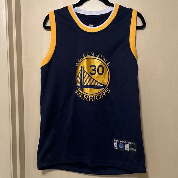 Hardwood Classic Other - Golden State Warriors Navy and Gold Jersey